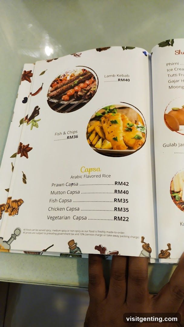 Restaurant Menu Page
