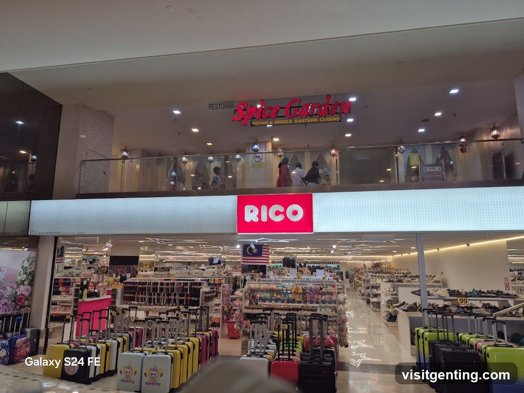 Interior of shopping mall with multiple stores