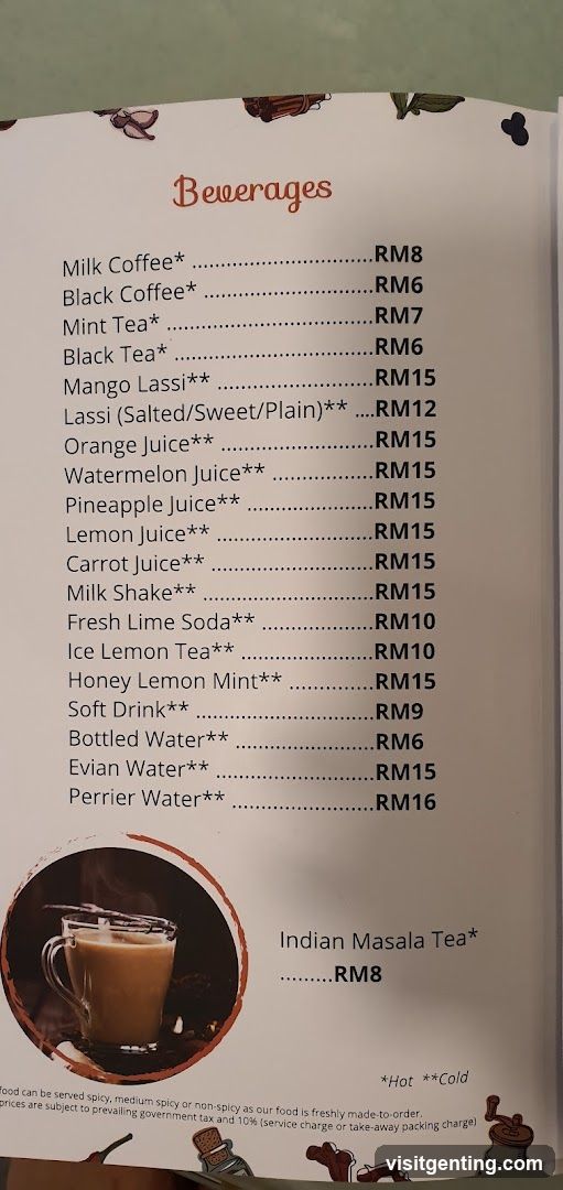 Beverages Menu