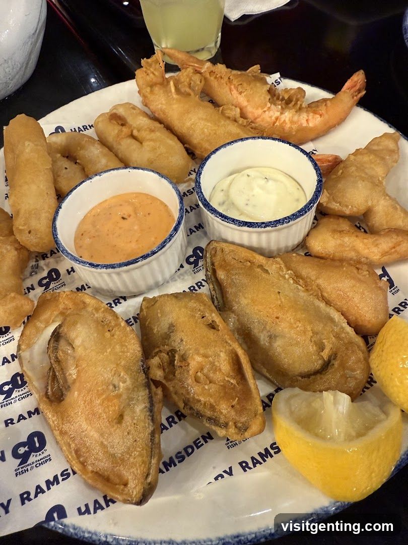 Fried seafood platter