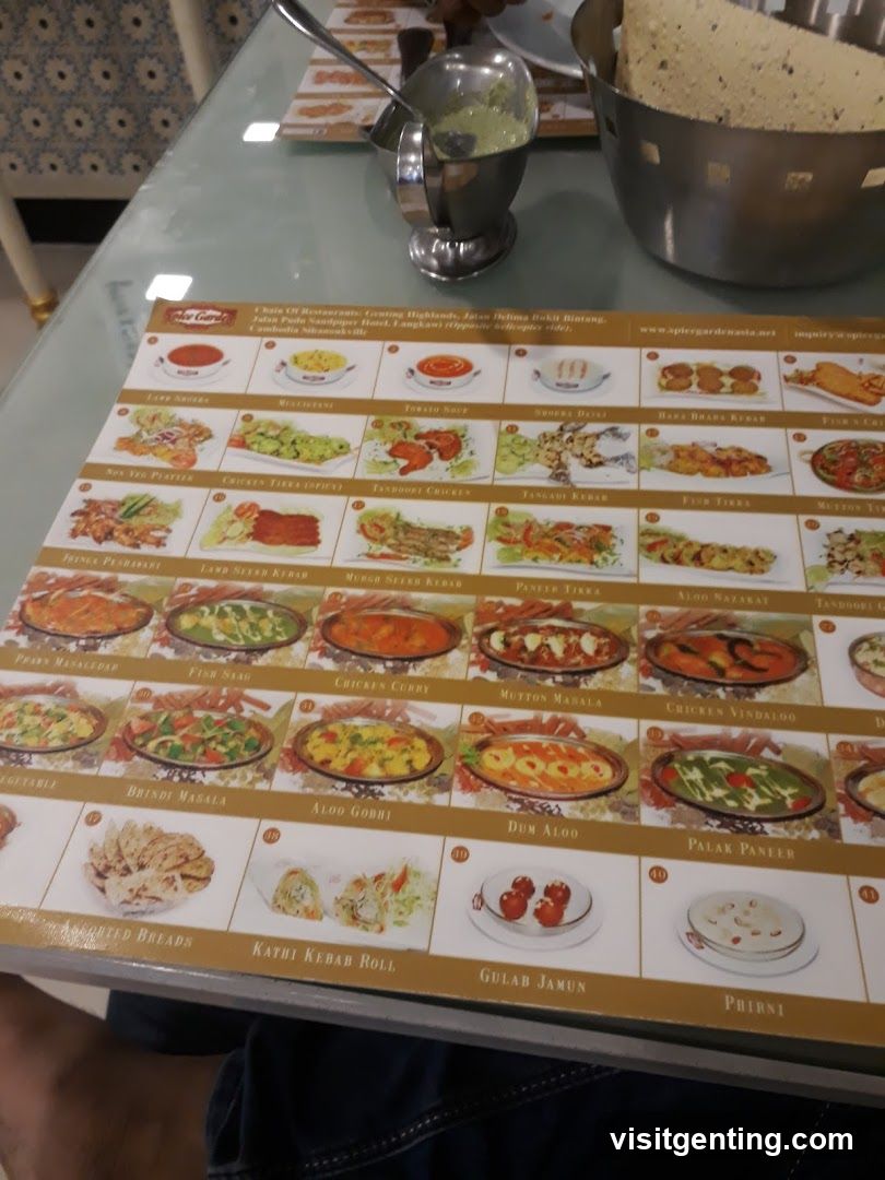 Spice Garden Menu