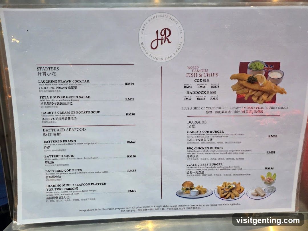 Harry Ramsden's Menu