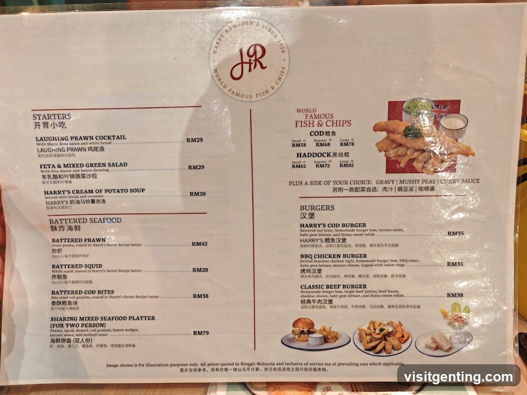 Harry Ramsden's Menu