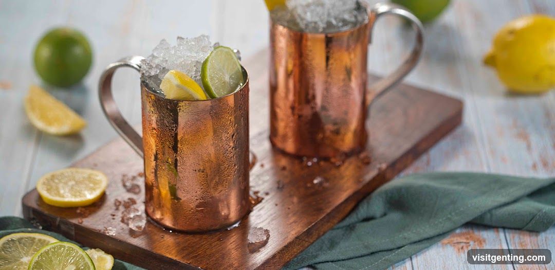 Copper Mugs with Ice and Citrus