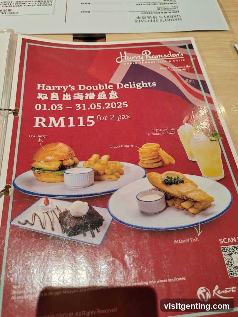 Harry Ramsden's promotional flyer