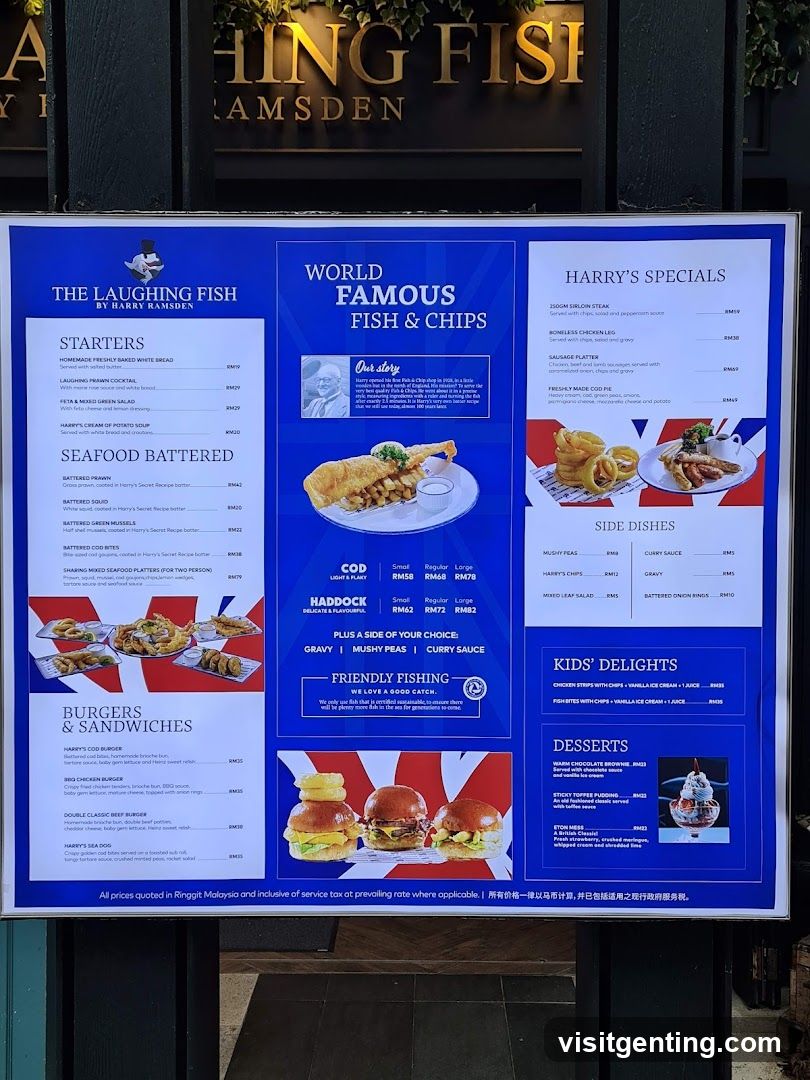 The Laughing Fish by Harry Ramsden Menu