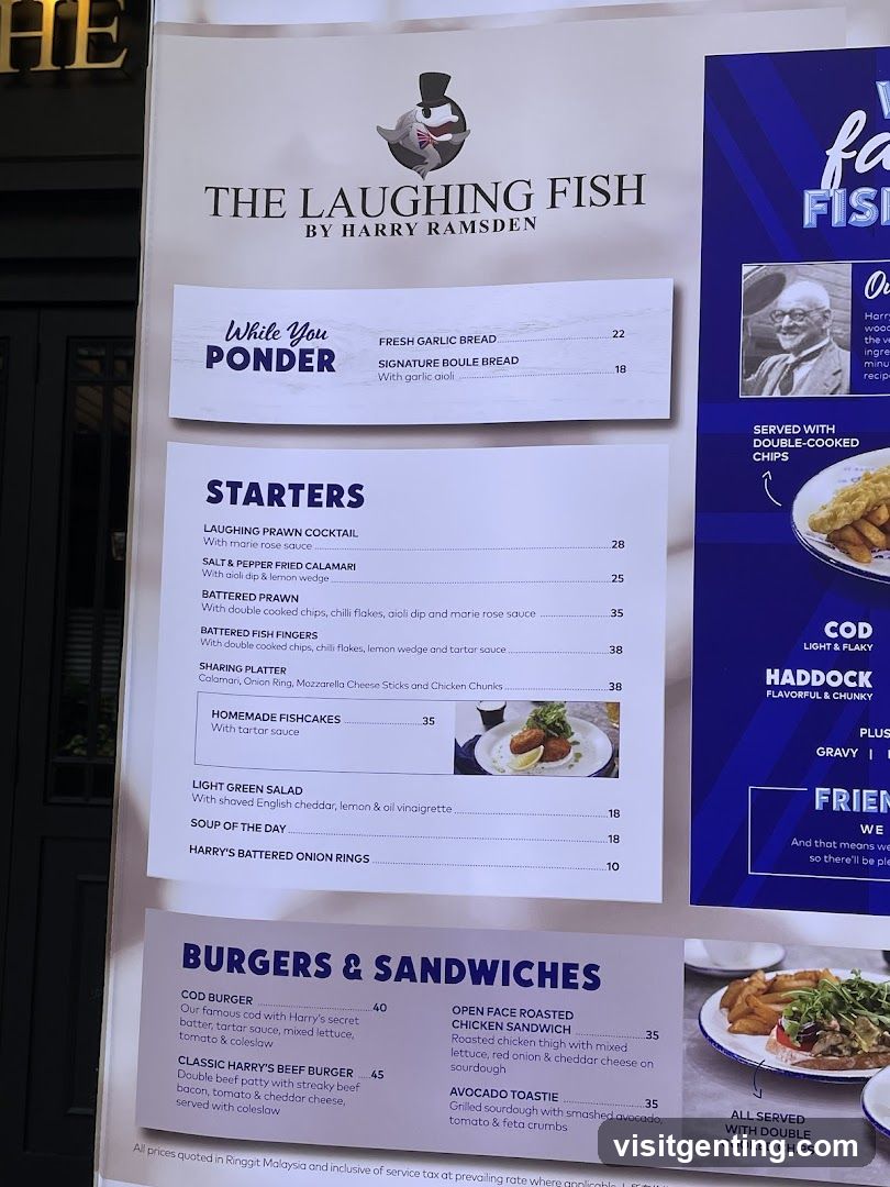 The Laughing Fish by Harry Ramsden Menu