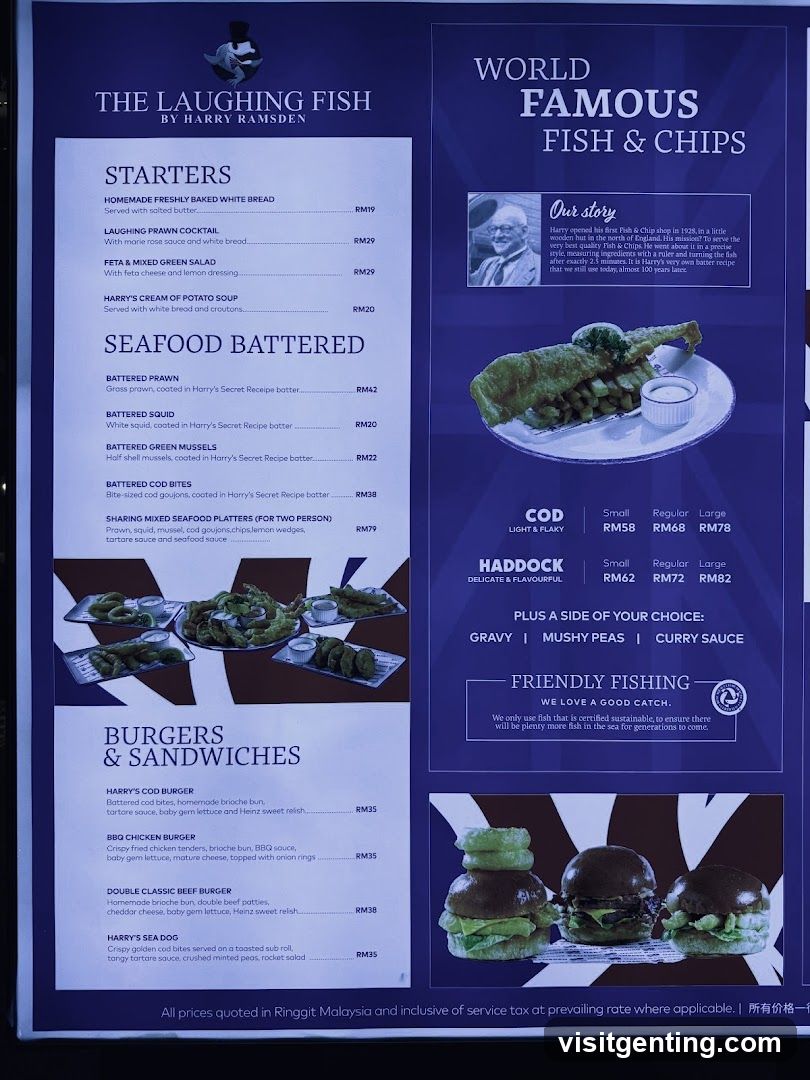The Laughing Fish by Harry Ramsden Menu