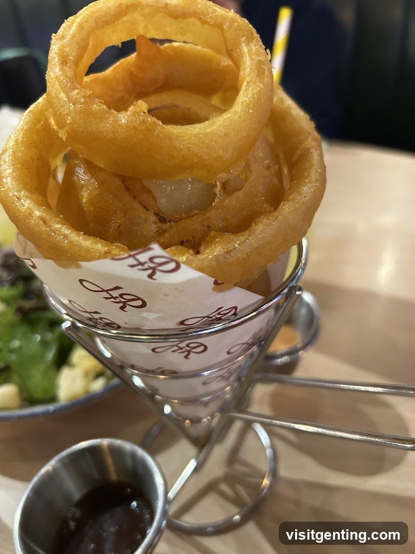 Onion Rings in Metal Cup with Sauce Bowl