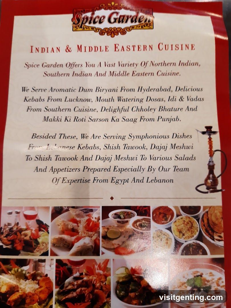 Spice Garden Menu Poster