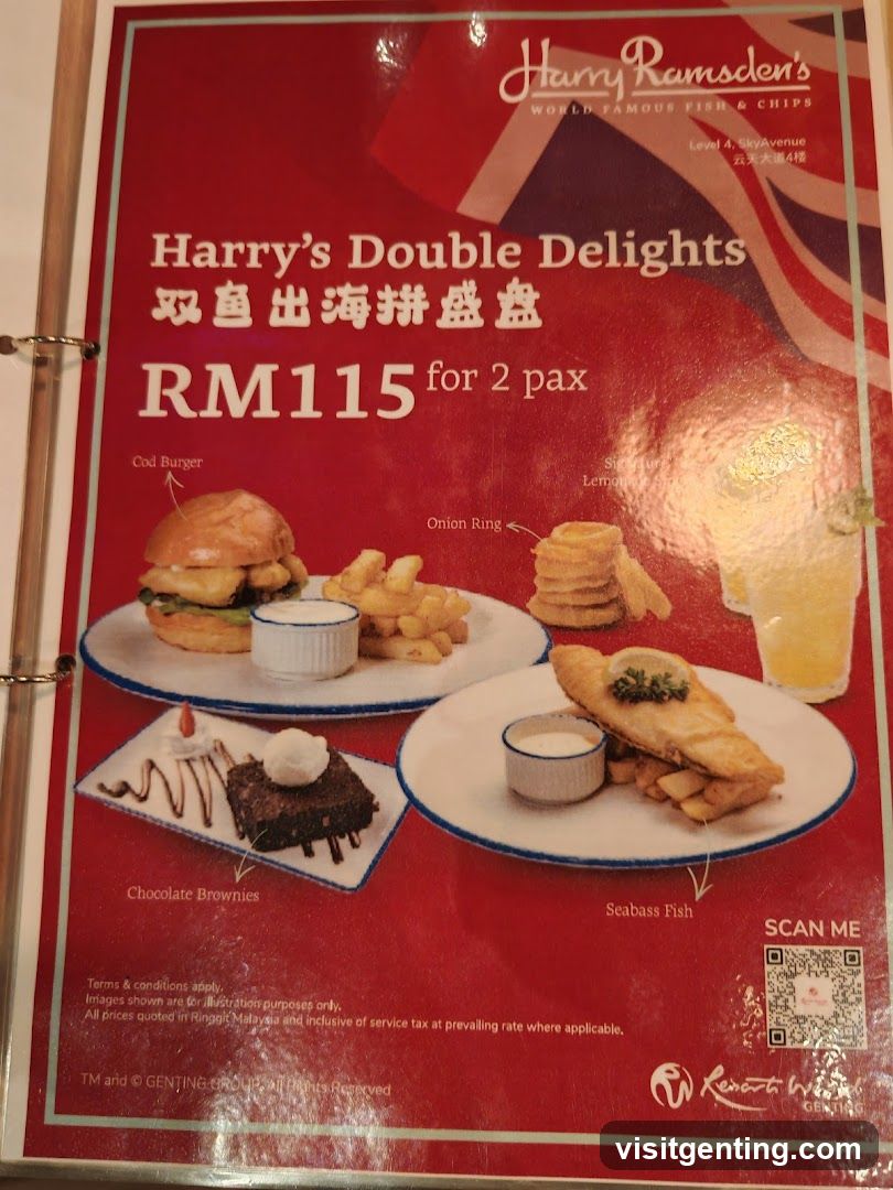 Harry Ramsden's Double Delights Menu