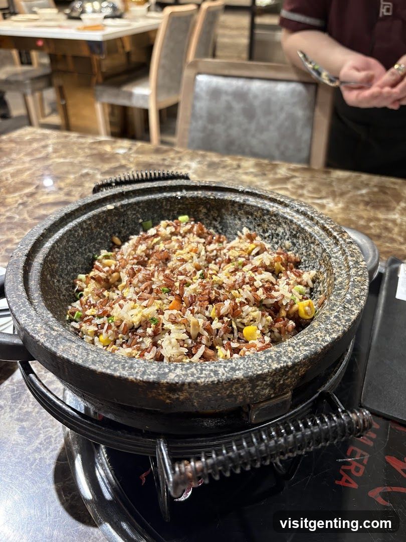Restaurant Interior with Fried Rice Dish