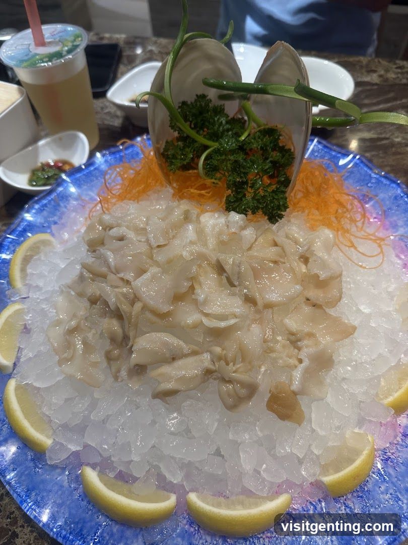 Seafood dish on ice