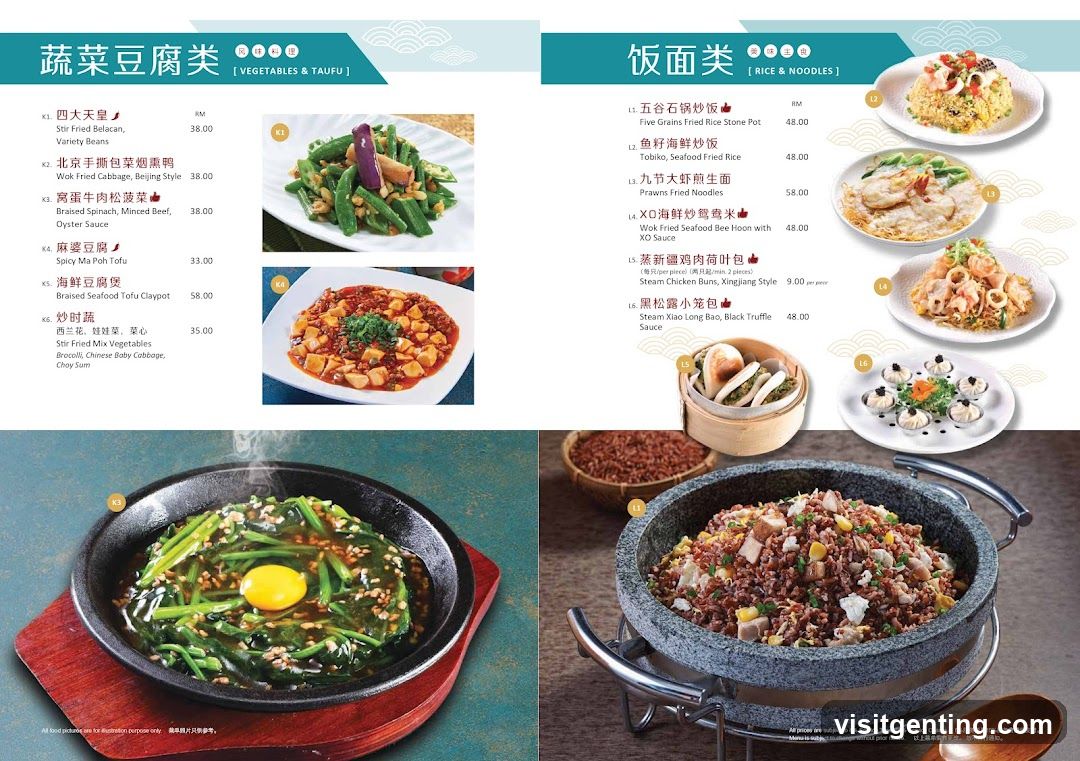 Vegetables & Taufu / Rice & Noodles Menu