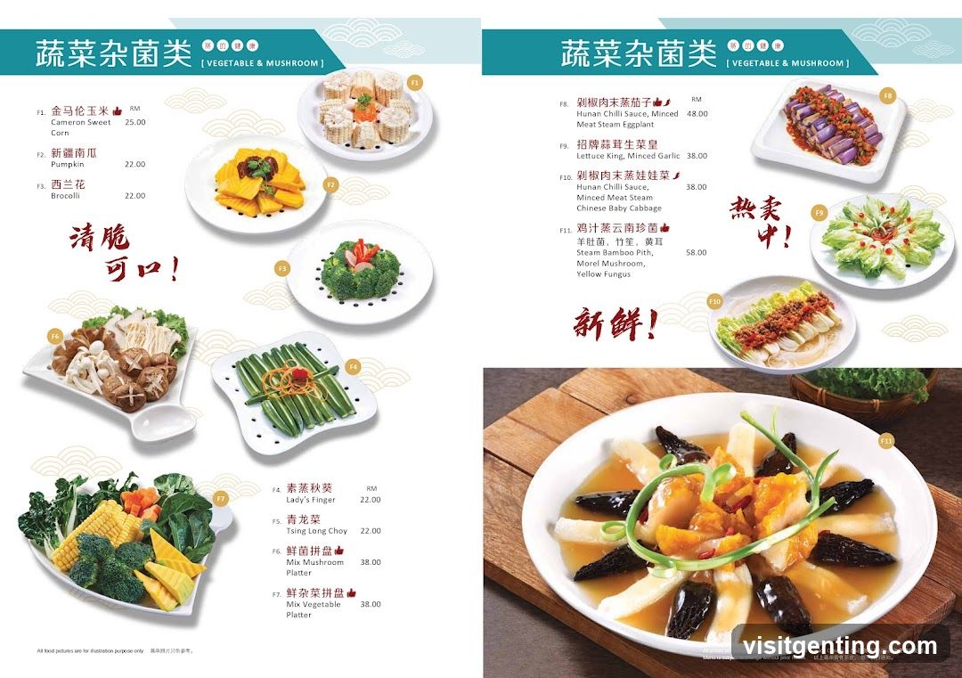 Vegetable & Mushroom Menu