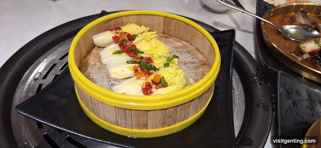 Dish served in bamboo steamer