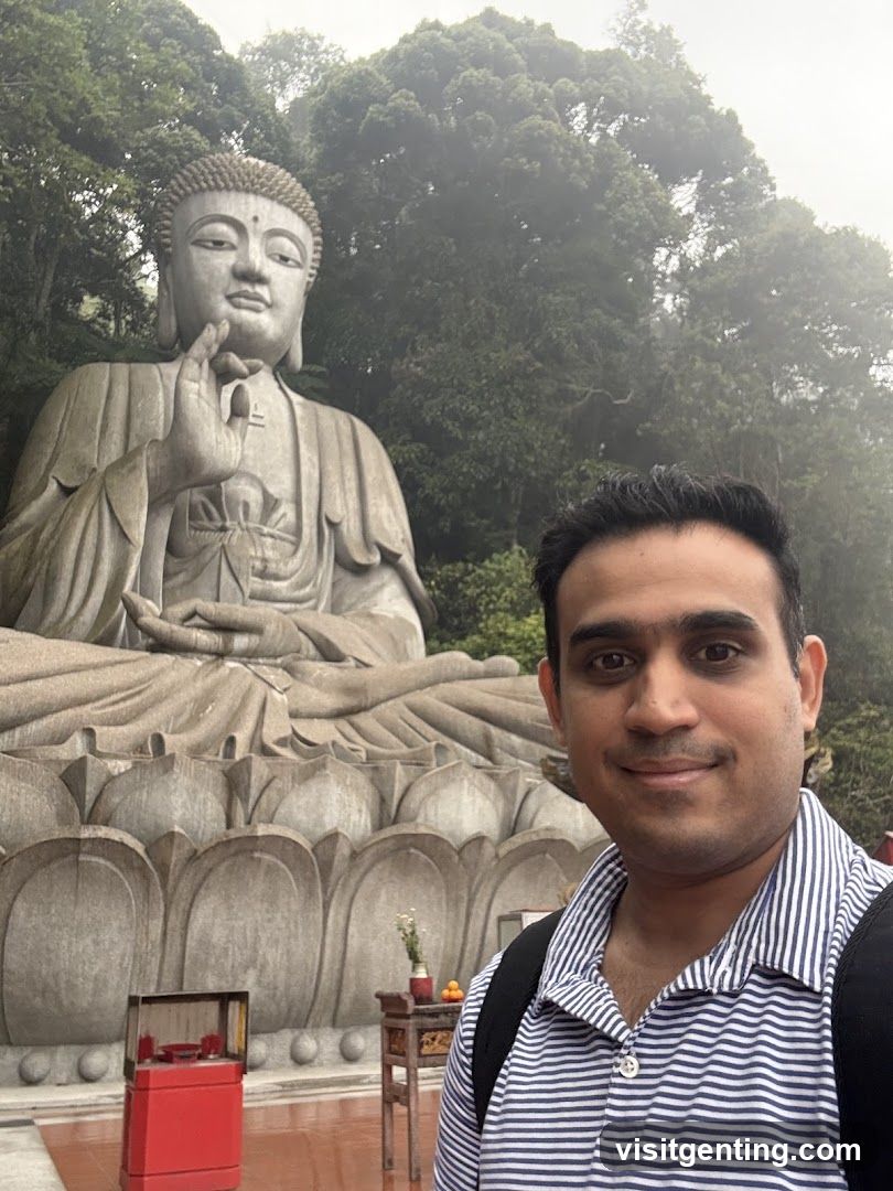 Selfie in front of Buddha statue