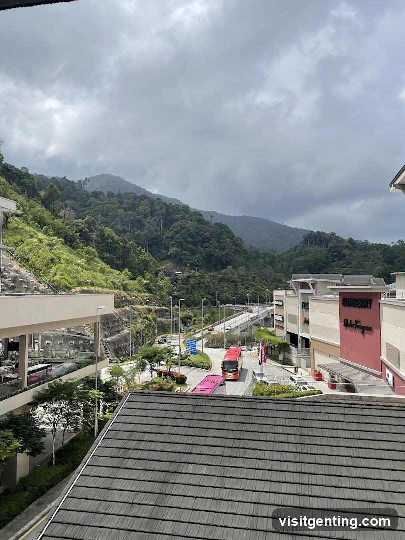 Shopping Mall View with Mountain Background