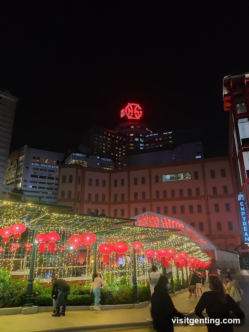 Nighttime Urban Scene with Decorations