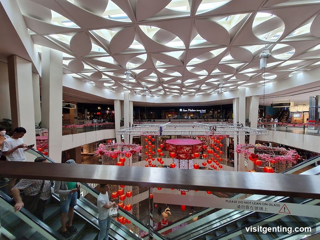 Interior of multi-level shopping mall