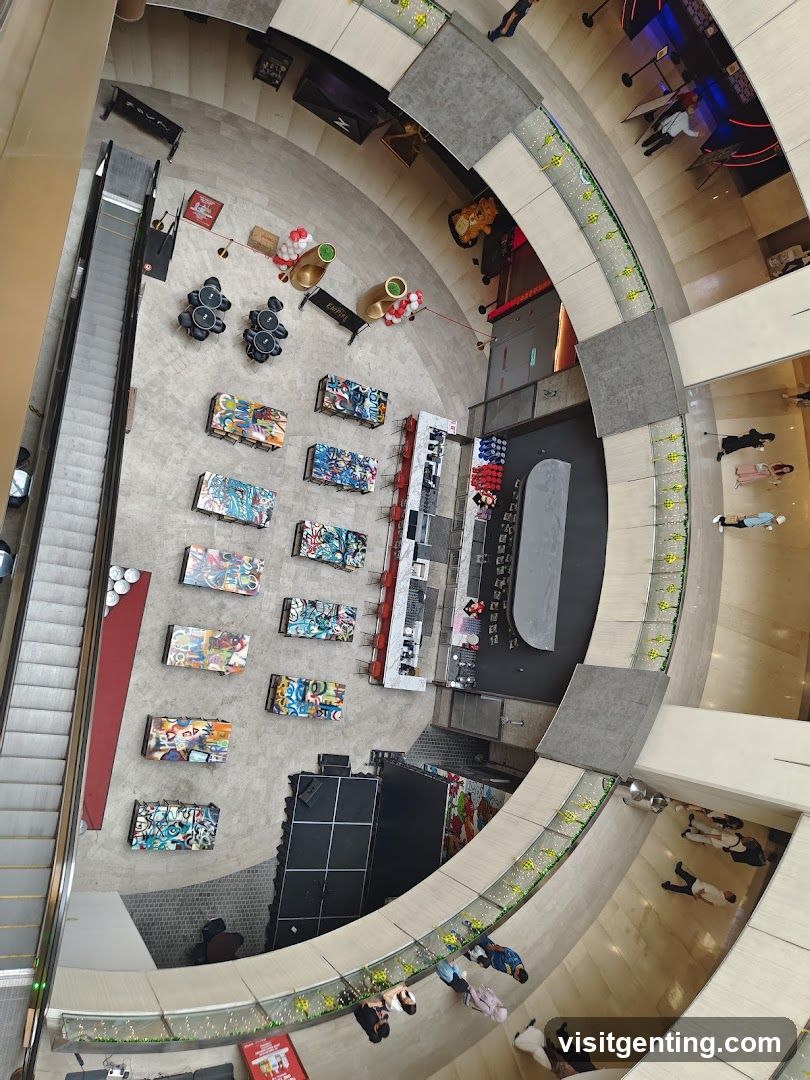 Interior Aerial View of Multi-Level Mall