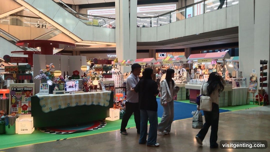 Shopping Mall Interior with Vendor Stalls
