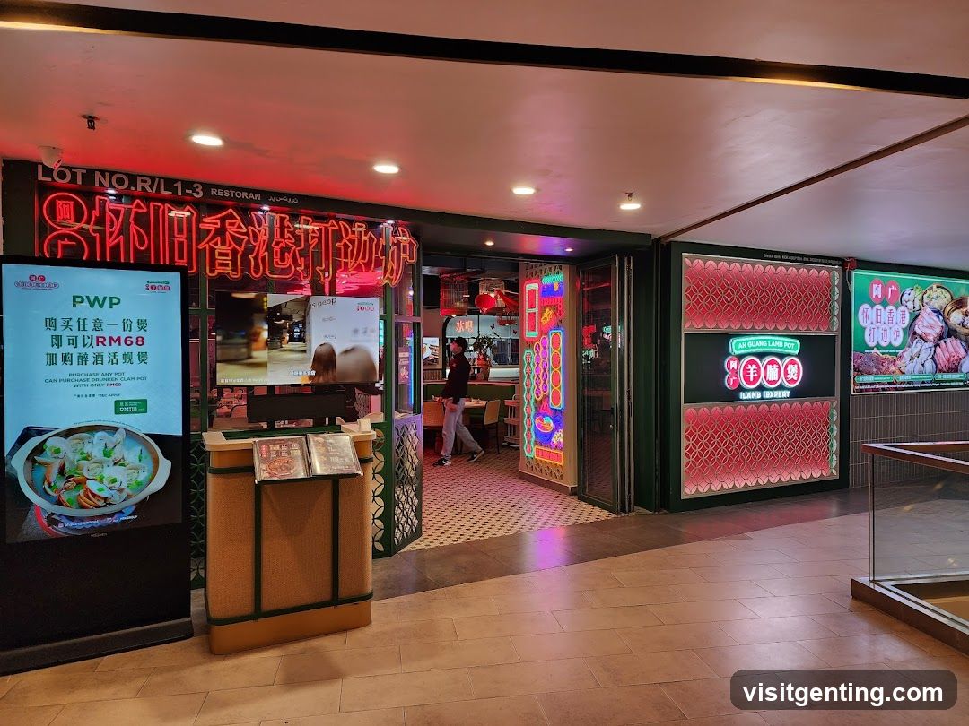 Restaurant Entrance with Neon Signage