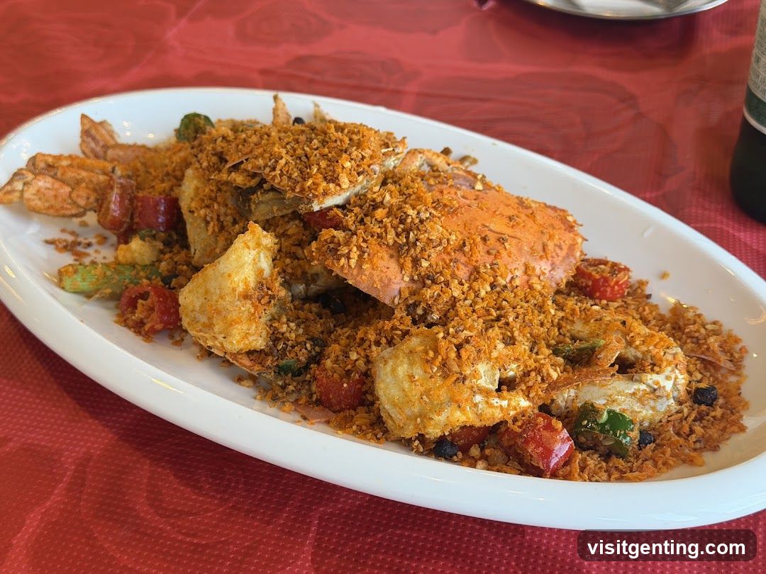 Crab Dish on Red Tablecloth