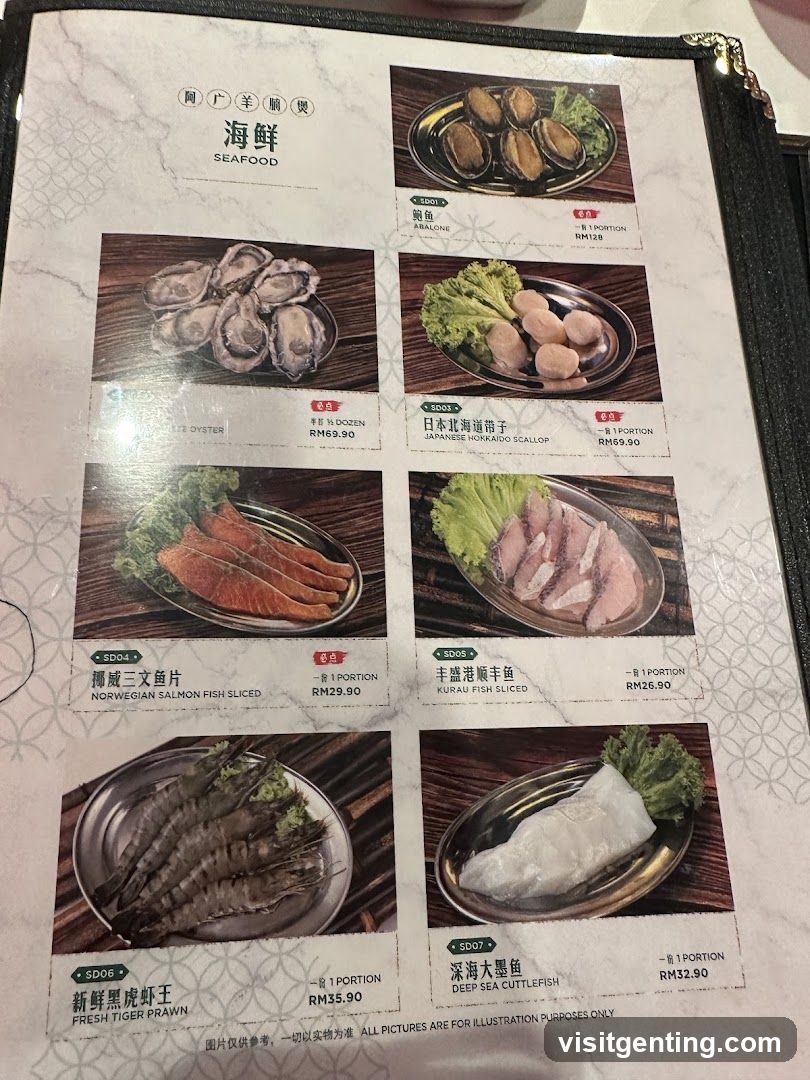 Seafood Menu