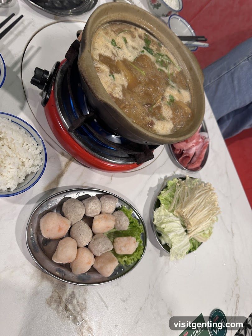 Table Setting with Hot Pot Meal