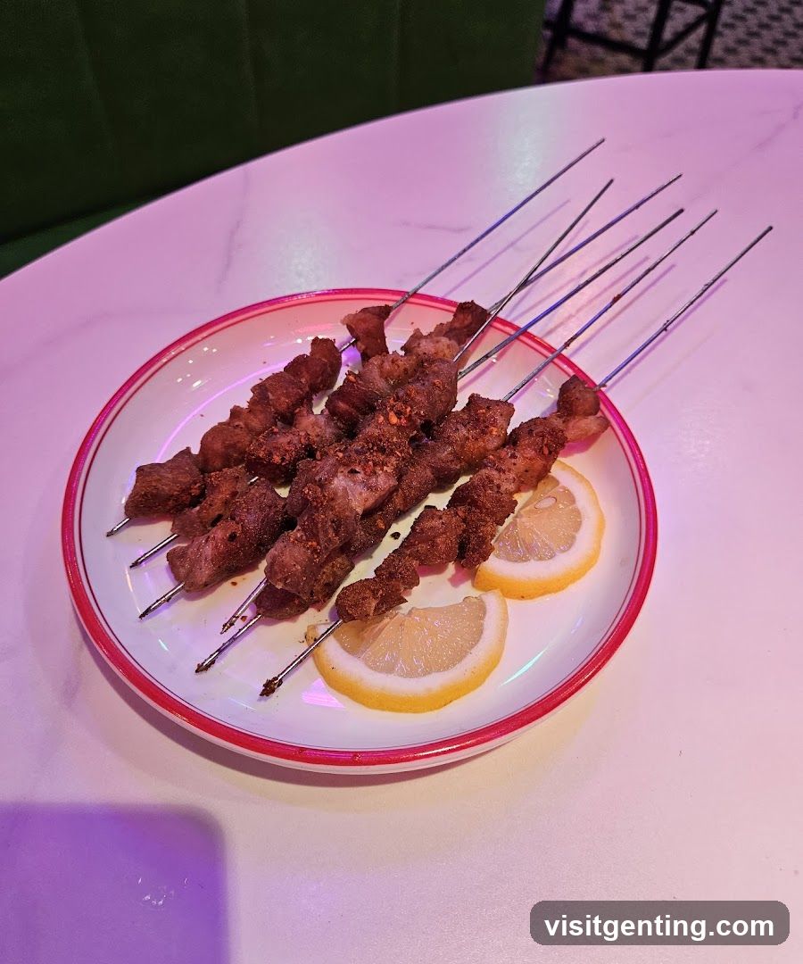 Grilled Meat Skewers with Lemon Slices