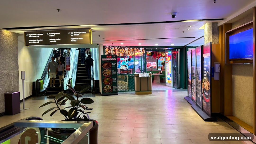 Interior hallway of a shopping or entertainment complex