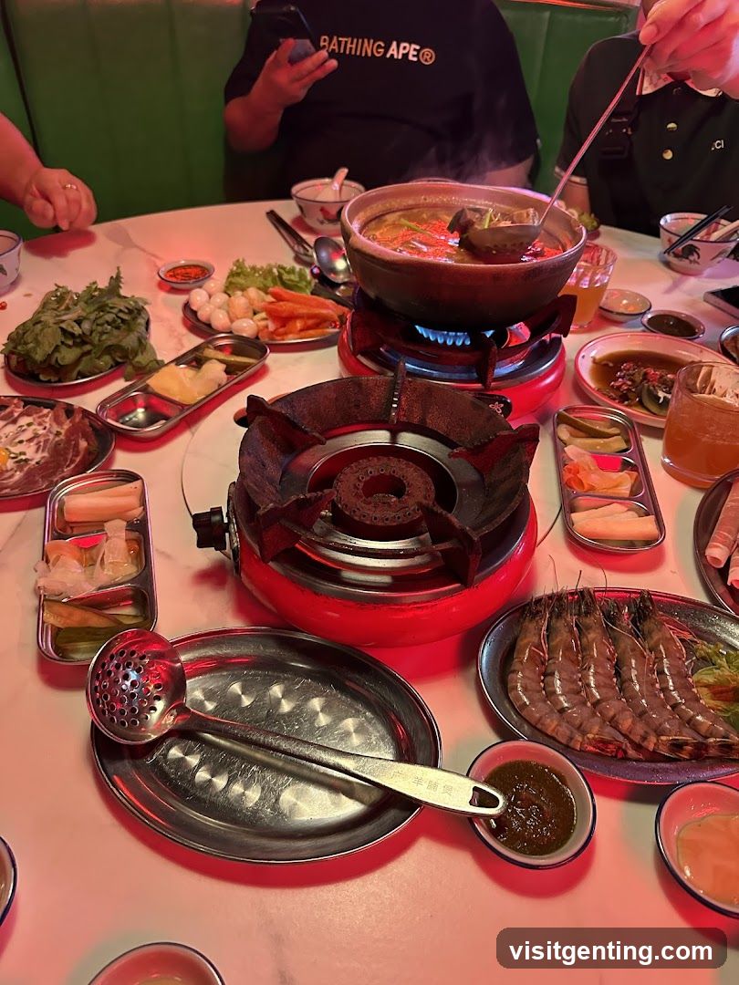 Dining Table with Hot Pot Setup