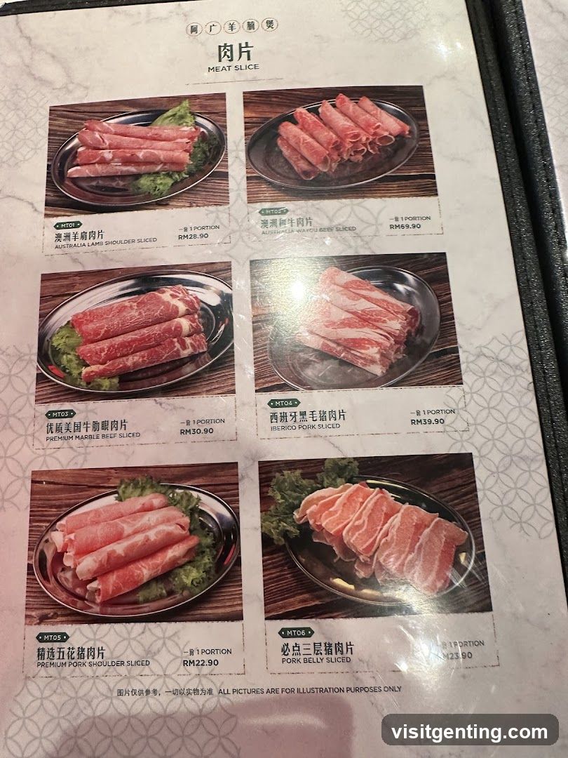 Meat Slice Menu