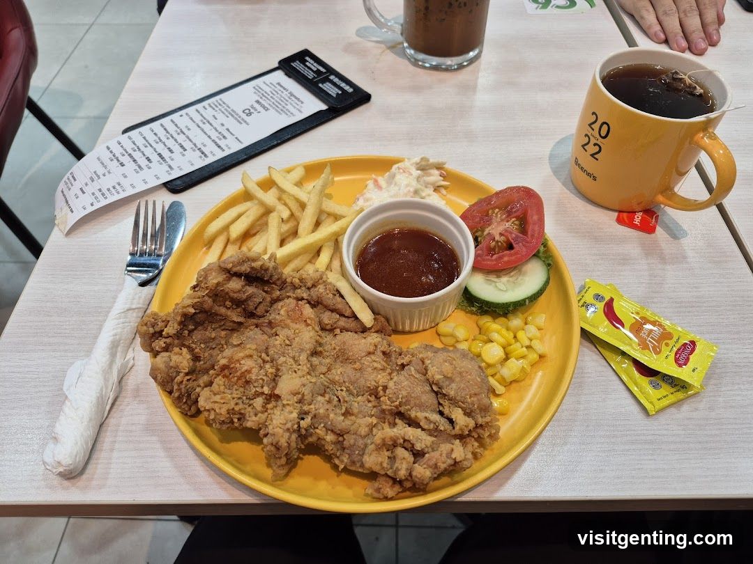 Dining Table with Food and Beverages