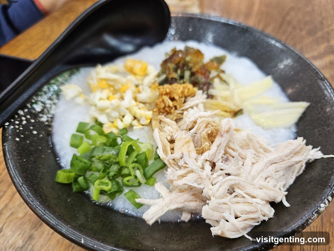 Close-up of a bowl of rice porridge