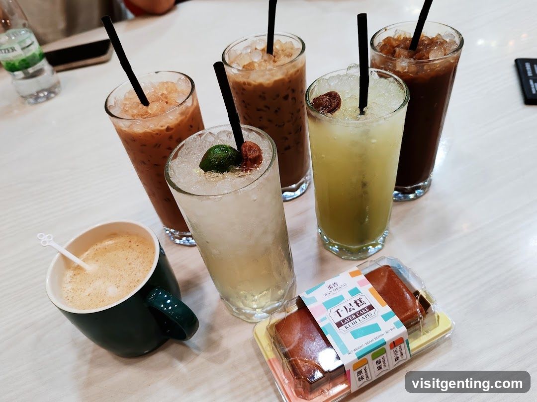Table with beverages and dessert