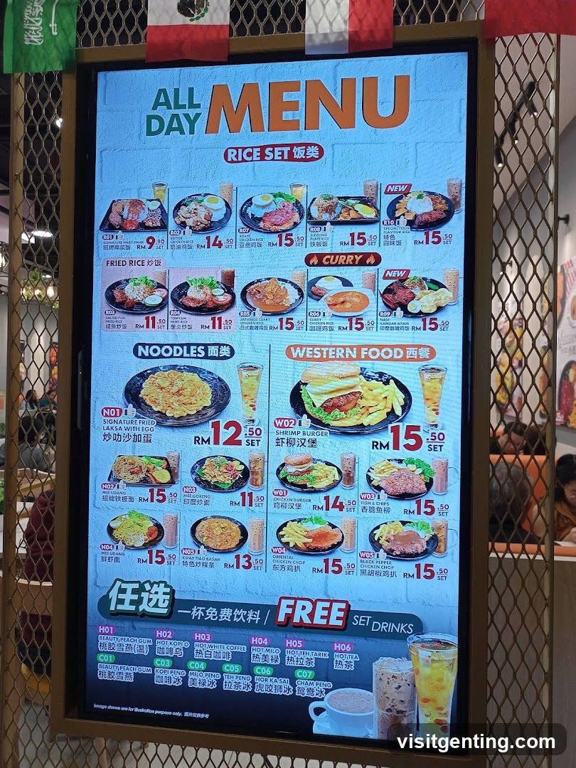 All Day Menu Display