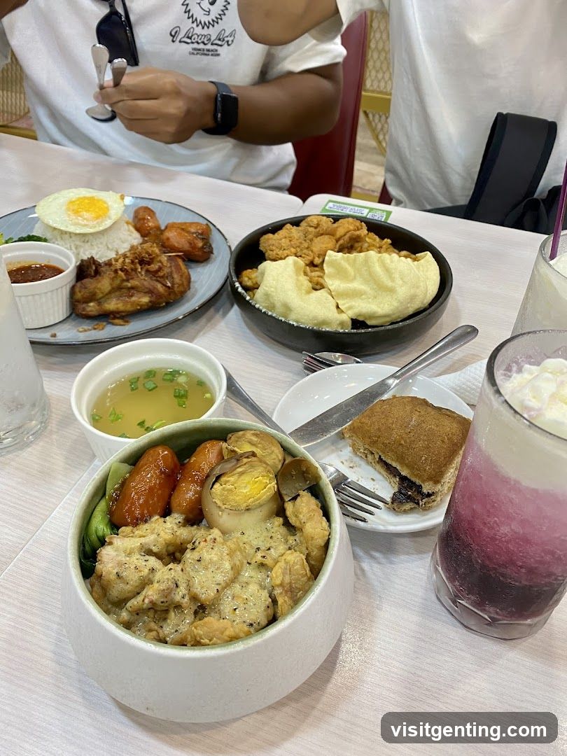 Dining Table with Food and Drinks