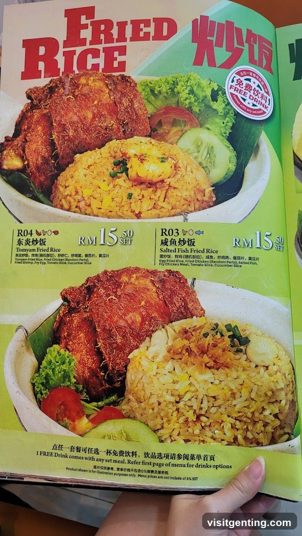 Fried Rice Menu Page