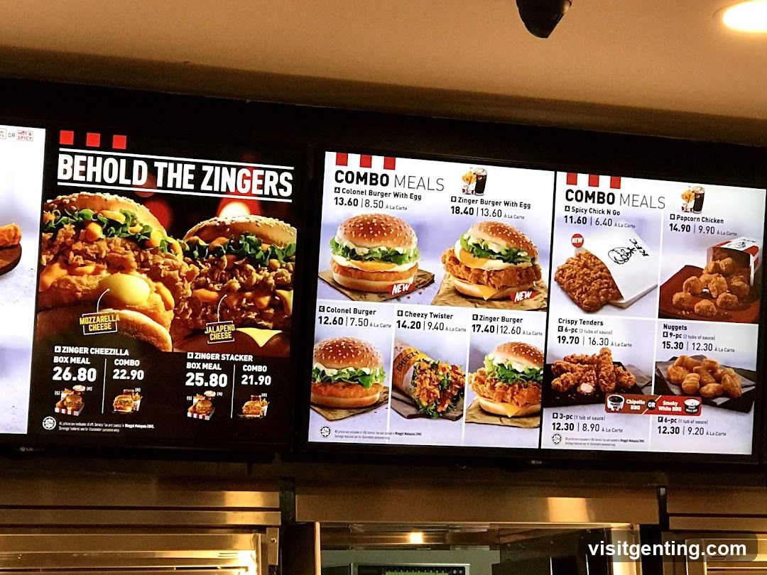 KFC Menu Display