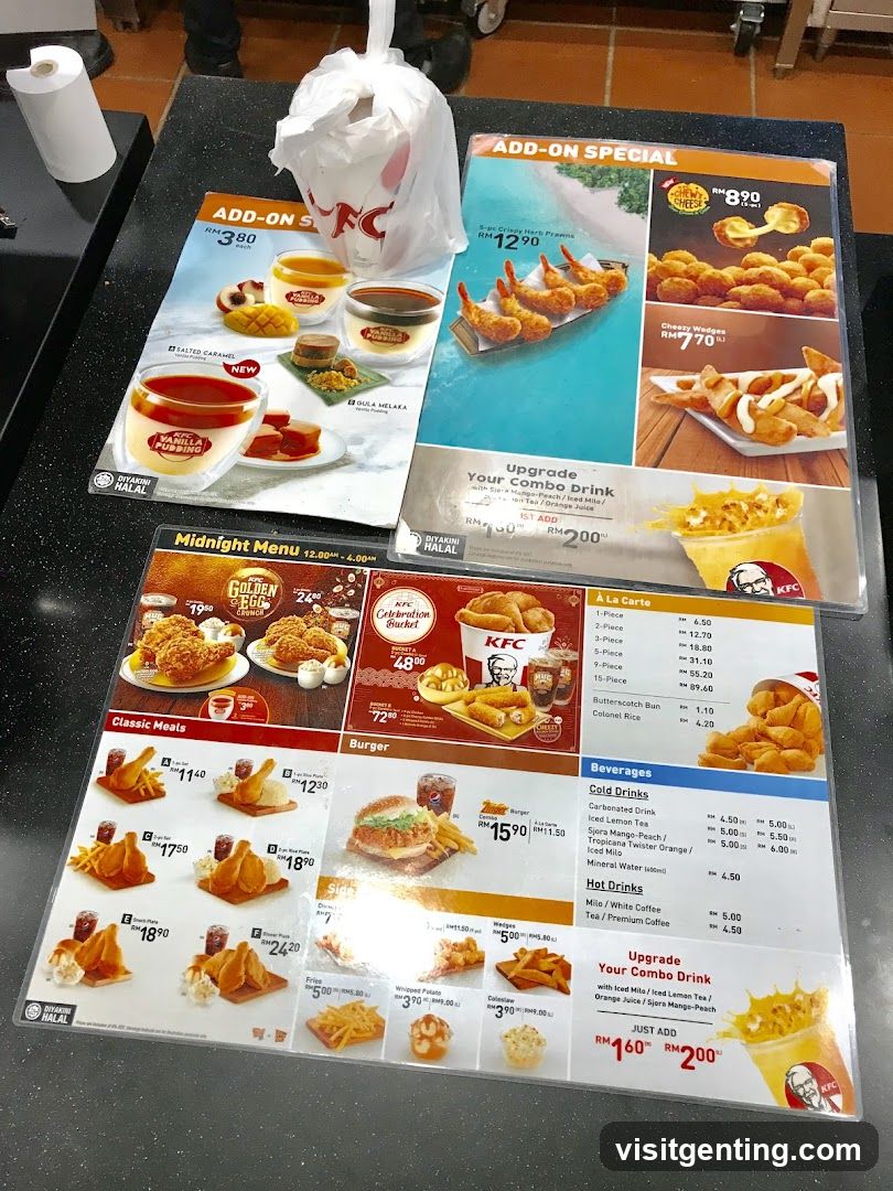 KFC Menu Display