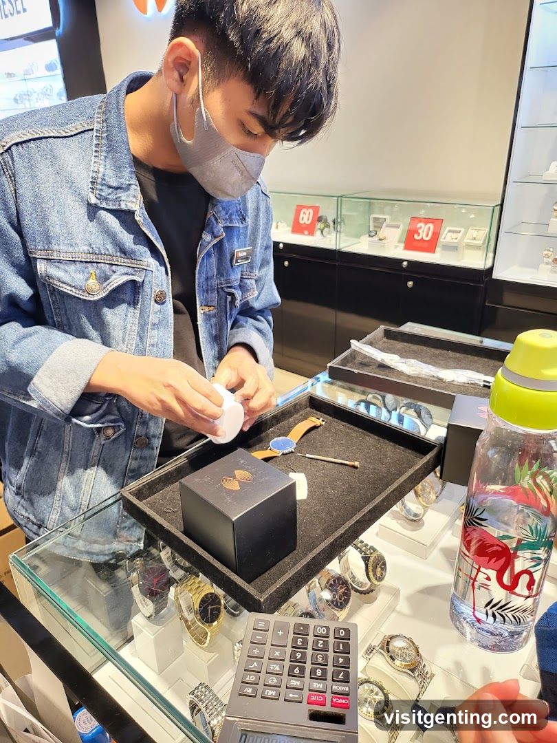 Customer in watch store
