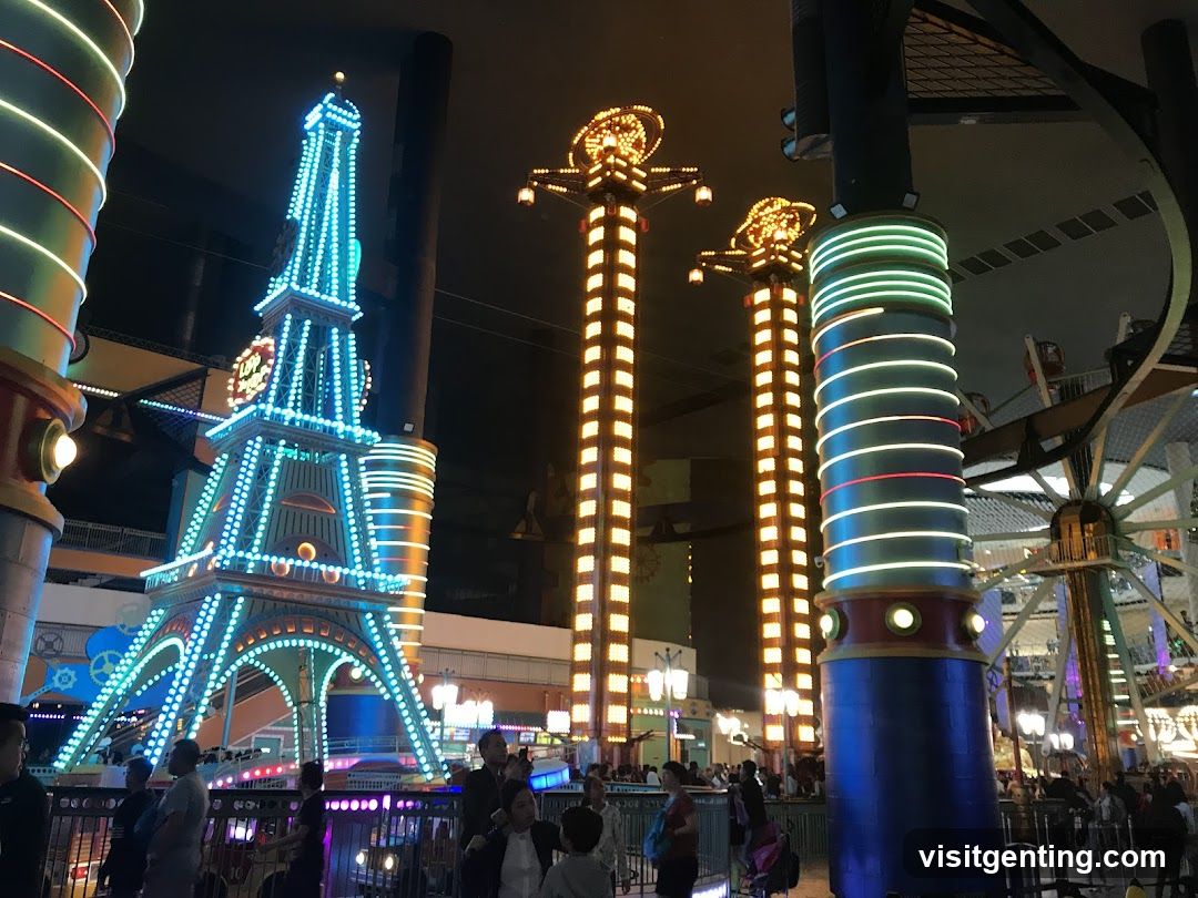 Amusement Park Interior at Night