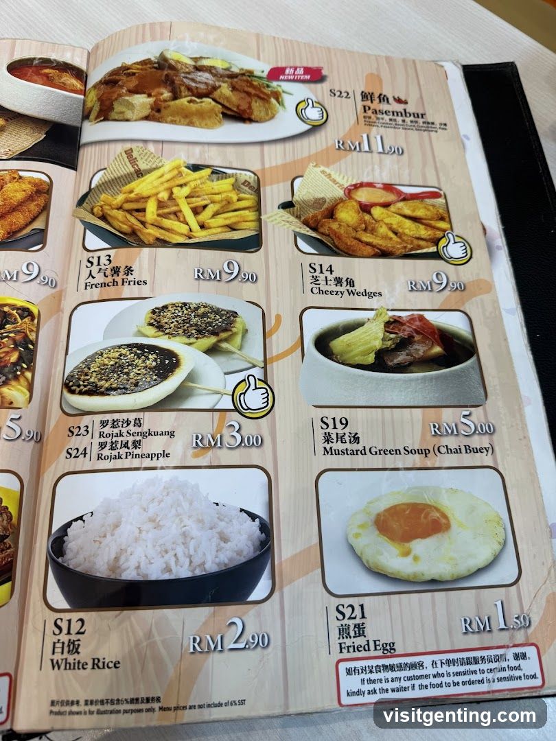 Restaurant Menu Page