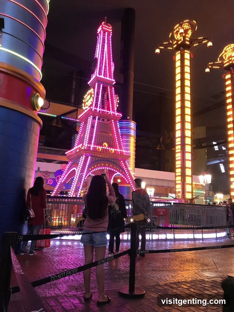 Nighttime amusement park attraction