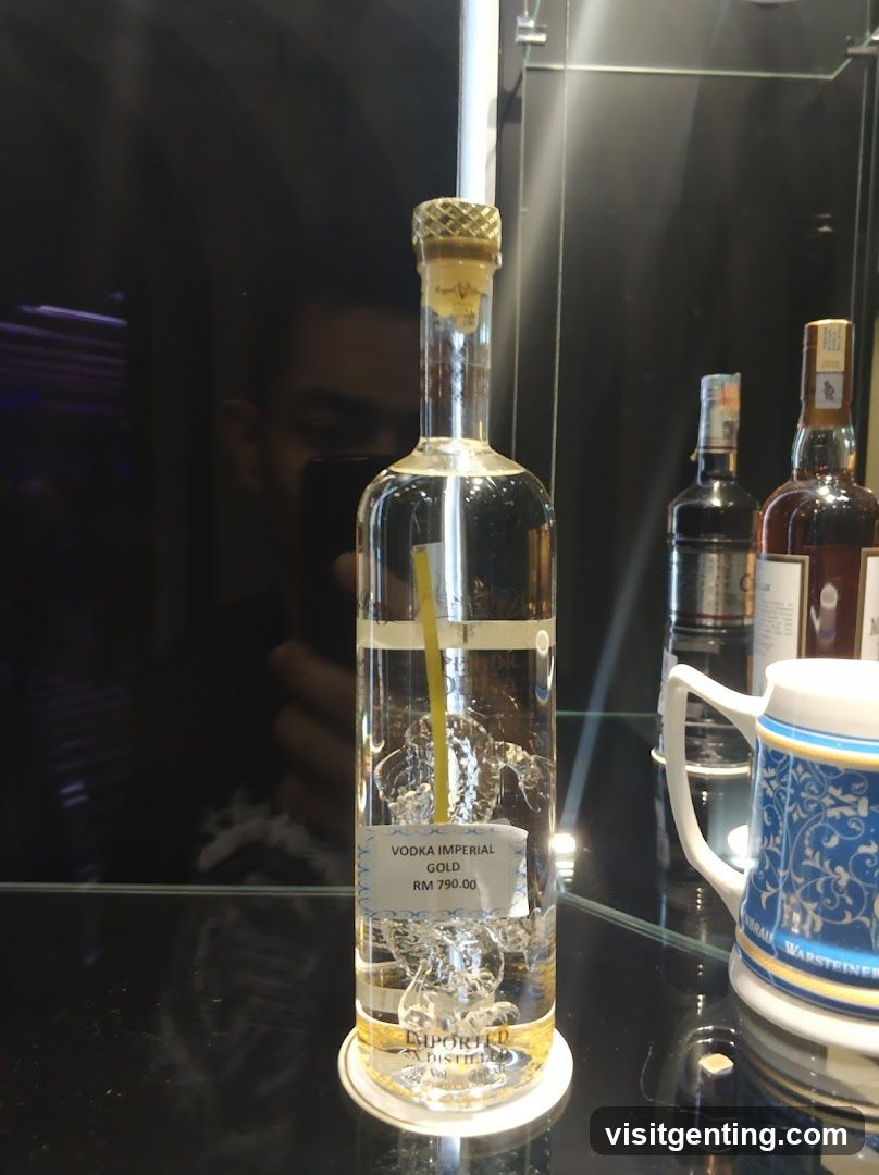 Bottle Display in Glass Case