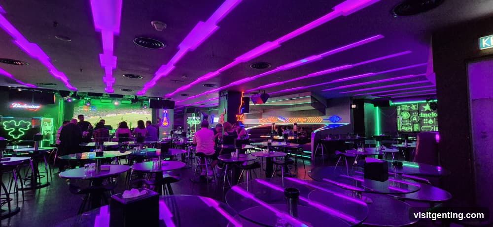 Bar Interior with Neon Lighting