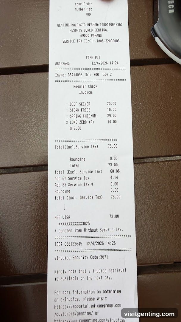 Restaurant Receipt