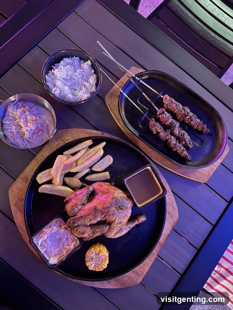 Food served on table